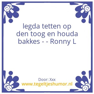 Tegeltje: Xxx