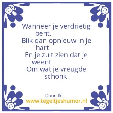 Tegeltje: Van mijn grote liefde