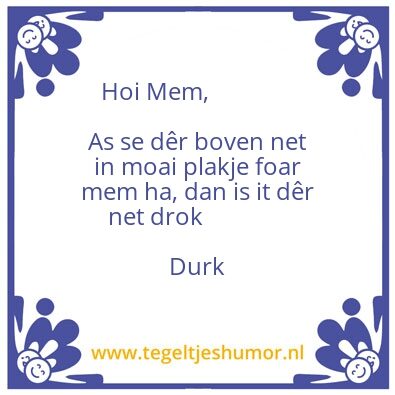Tegeltje: Hoi mem