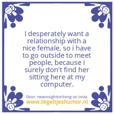 Tegeltje: a nice female