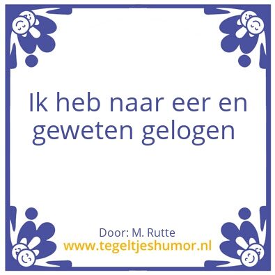 Tegeltje: Eerlijk Vertrouwen