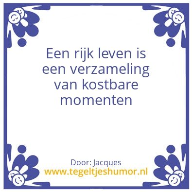 Tegeltje: Een rijk leven