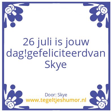 Tegeltje: verjaardag