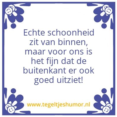 Tegeltje: Schoonheid