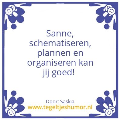 Tegeltje: Sanne