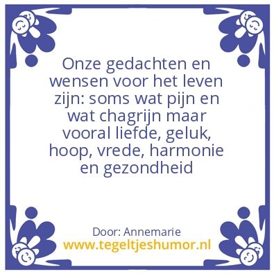 Tegeltje: Warme gedachten