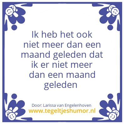 Tegeltje: Larissa Van Engelenhoven