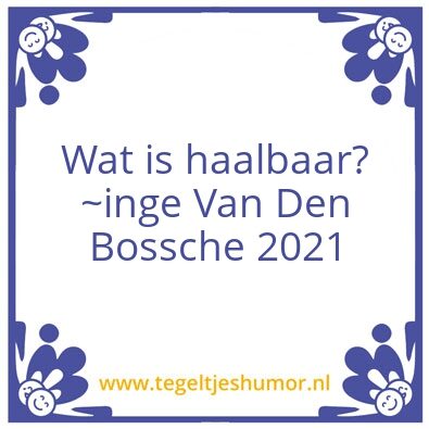 Tegeltje: Wat is haalbaar?