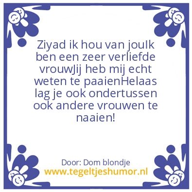 Tegeltje: Ziyad ik hou van jou