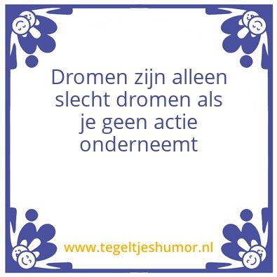 Tegeltje: Never give up