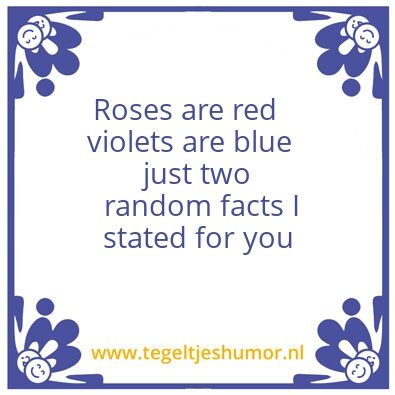 Tegeltje: Poem