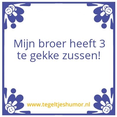 Tegeltje: Broer/zussen