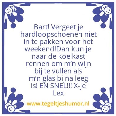 Tegeltje: Bartje