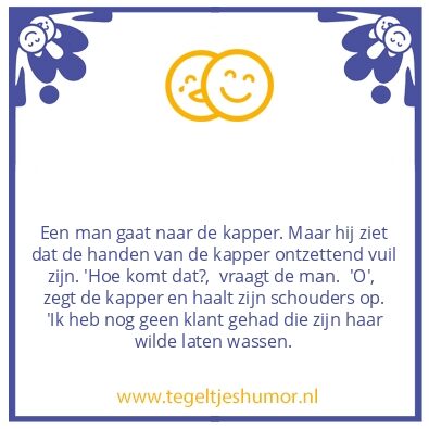 Tegeltje: Bij de kapper