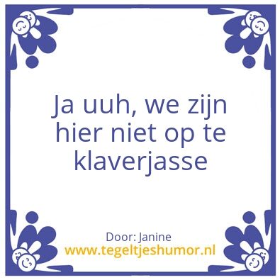 Tegeltje: Klaverjasse