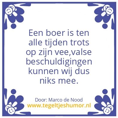Tegeltje: BOER
