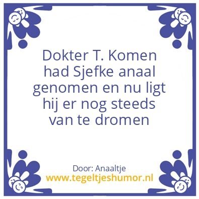 Tegeltje: Anaal