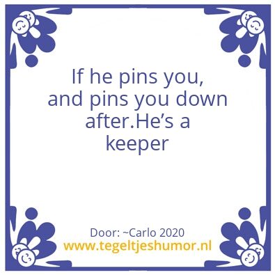 Tegeltje: Pinning is winning