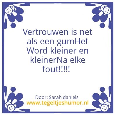 Tegeltje: Vertrouwen