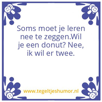 Tegeltje: Nee