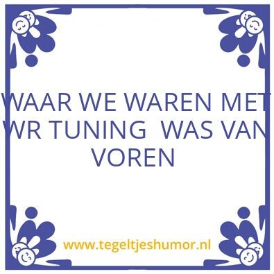 Tegeltje: WIM RENSEN TUNING
