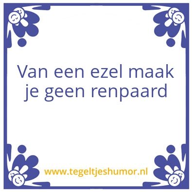 Tegeltje: Renpaard