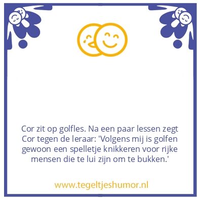 Tegeltje: Golfles