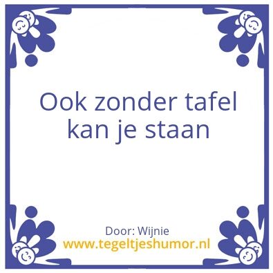 Tegeltje: Tafel