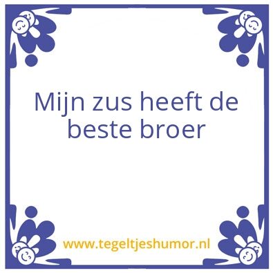 Tegeltje: broer