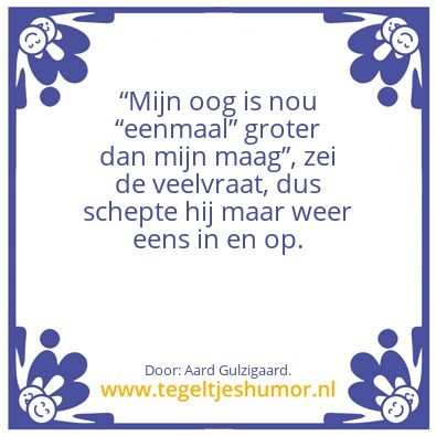 Tegeltje: Werk voor diÃ«tisten.