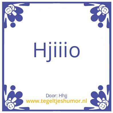 Tegeltje: Voorzitter