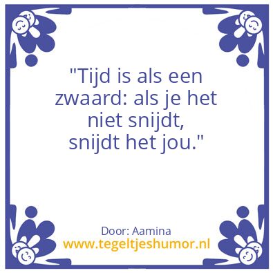 Tegeltje: Tijd / Discipline