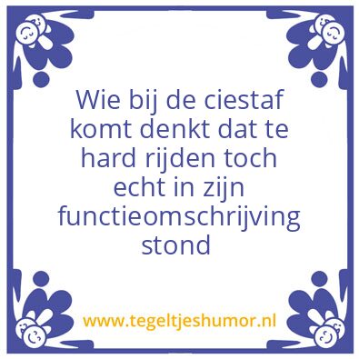 Tegeltje: De ciestaf