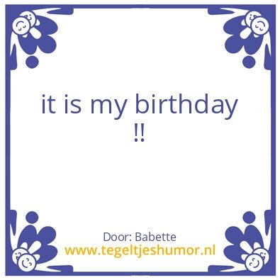 Tegeltje: Birthday