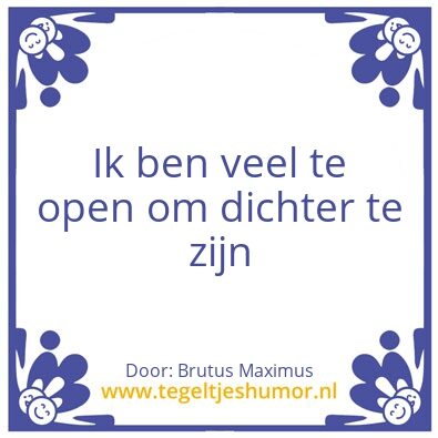 Tegeltje: Dichter