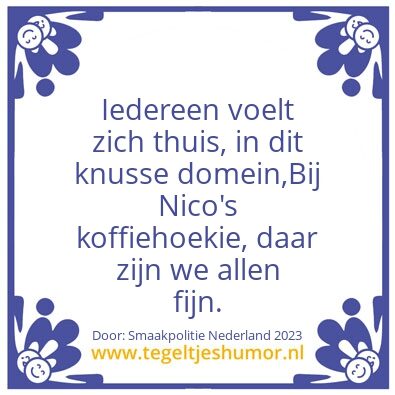 Tegeltje: koffiehoekie