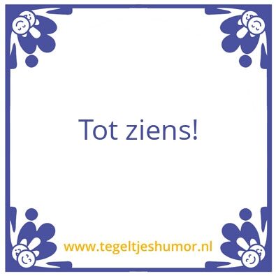 Tegeltje: Doei