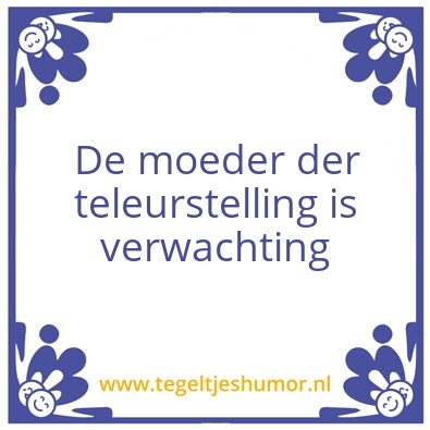 Tegeltje: Verwachting?