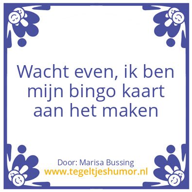 Tegeltje: bingo