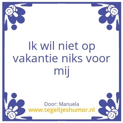 Tegeltje: Vakantie