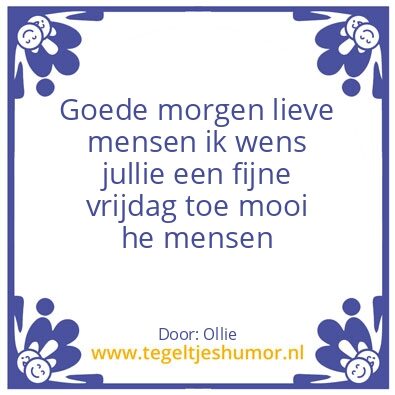 Tegeltje: Goede morgen