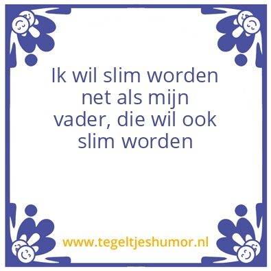 Tegeltje: Slim worden