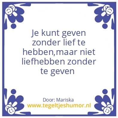 Tegeltje: Love