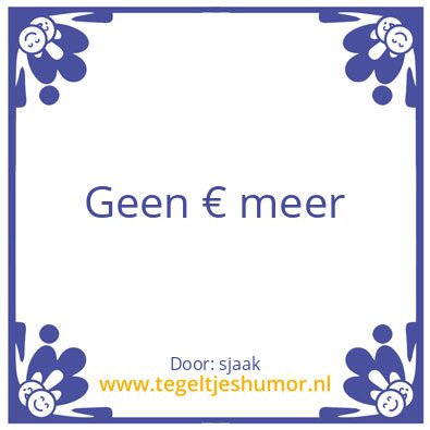 Tegeltje: te goed