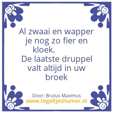 Tegeltje: De laatste druppel