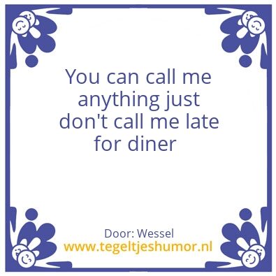 Tegeltje: Diner