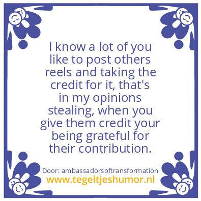 Tegeltje: reposting reels