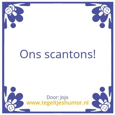 Tegeltje: Ons scant ons