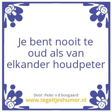 Tegeltje: Oud en jong