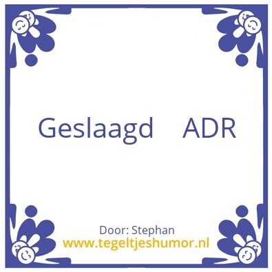 Tegeltje: Geslaagd